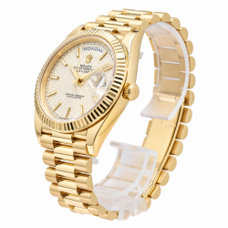 Rolex Day-Date 40MM 228238 18K YG Silver Motif Dial Watch